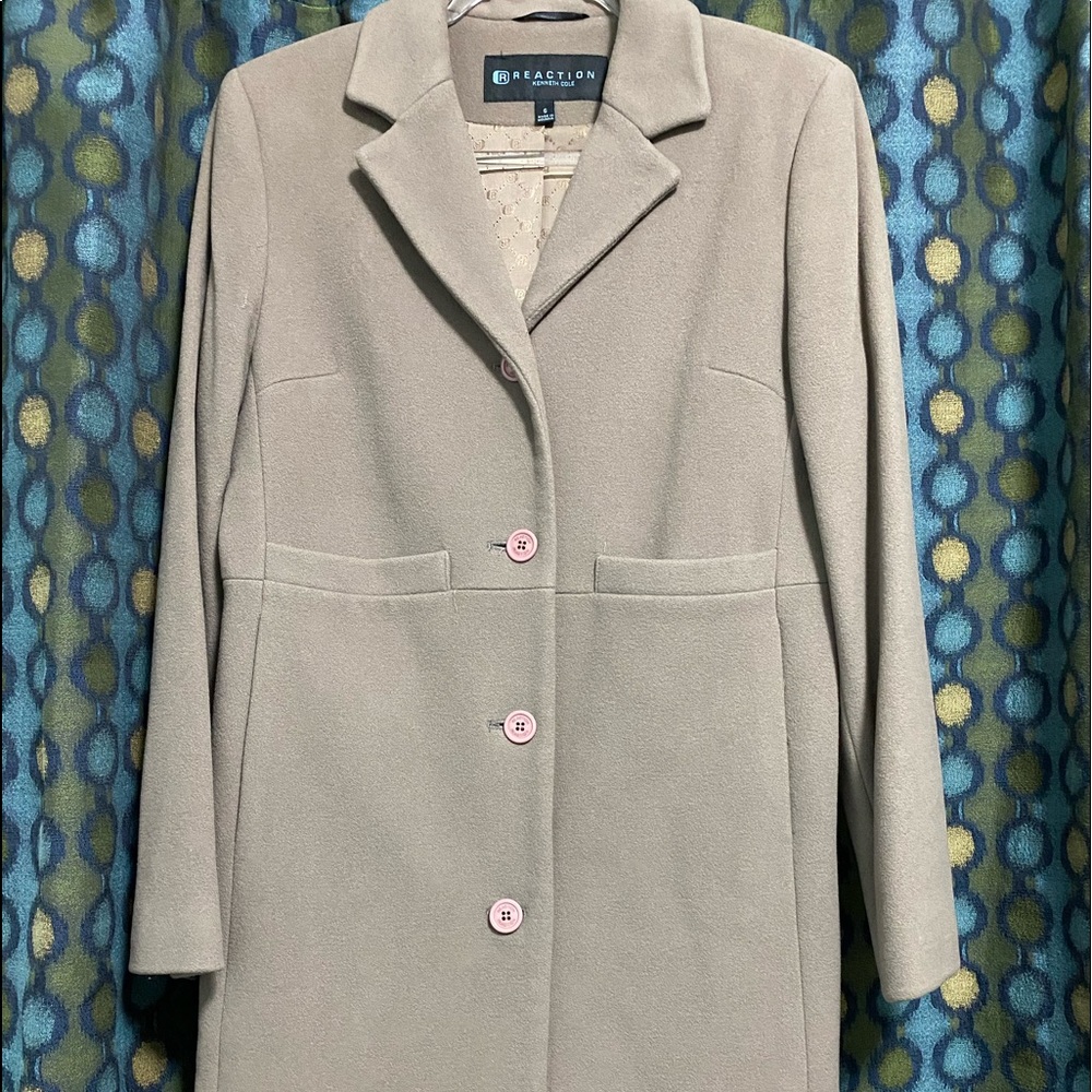 Kenneth Cole Reaction Taupe coat Sz 6